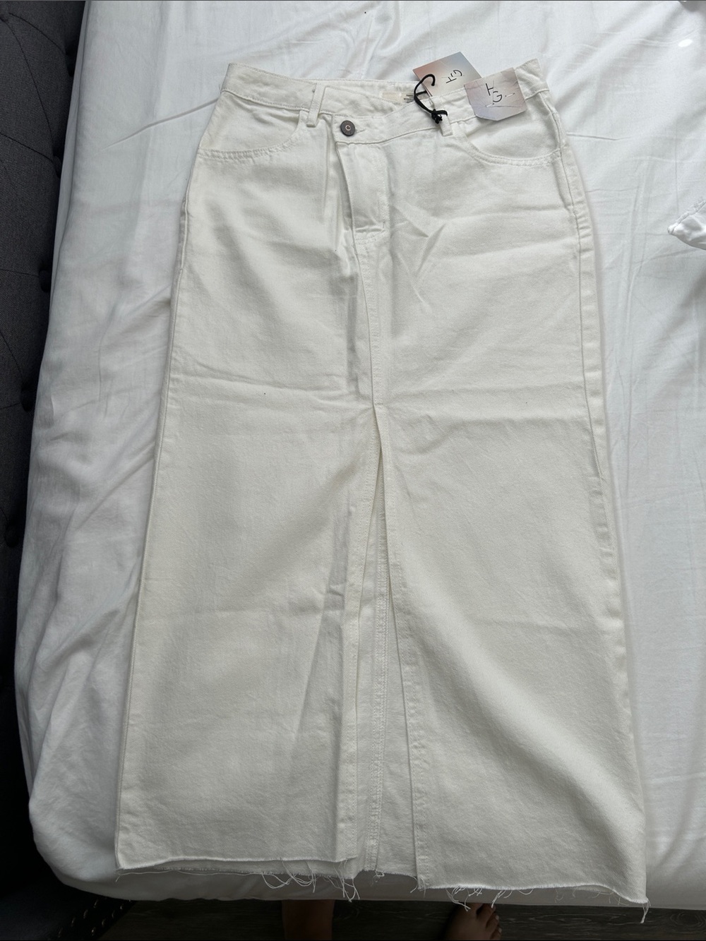 Women’s Cream High-Waist Wide-Leg Skirt